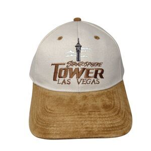 Stratosphere Tower Las Vegas Slideback Hat Tan OS Adjustable Embroidered Exp